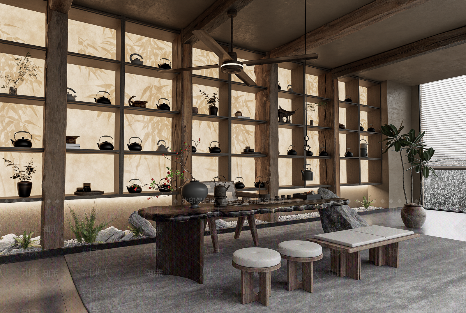侘寂禅意茶馆SU模型下载【ID:1194997490】