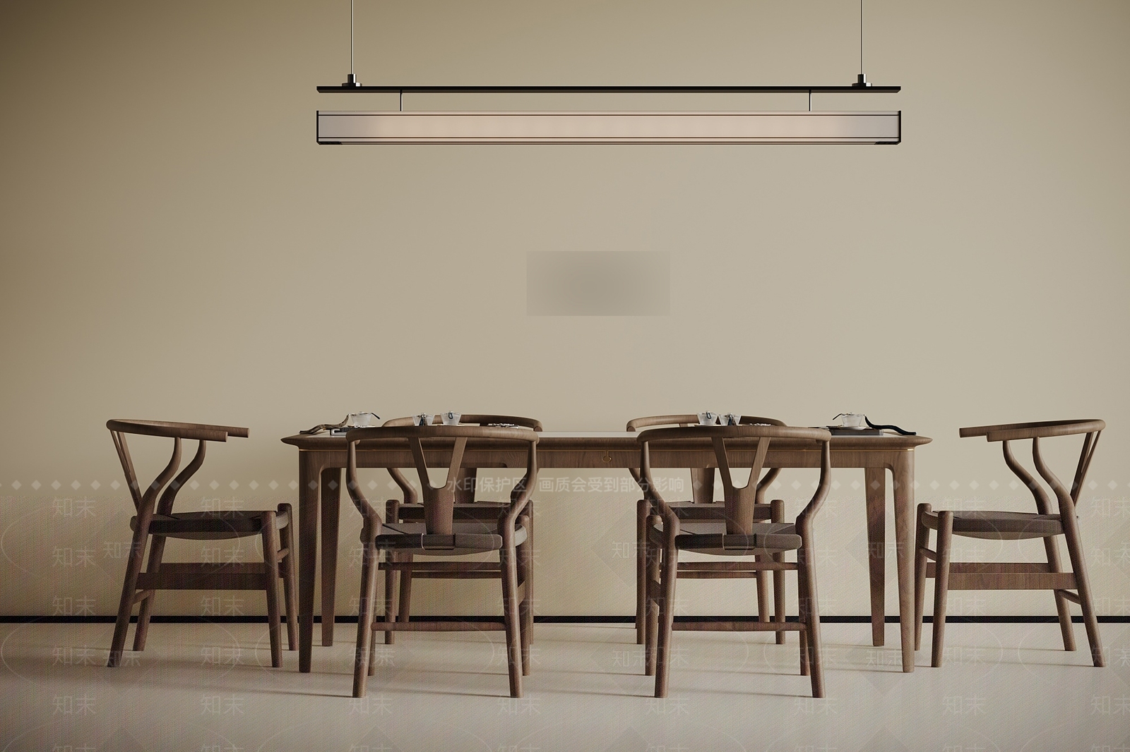 新中式餐桌椅3D模型下载【ID:1195000658】