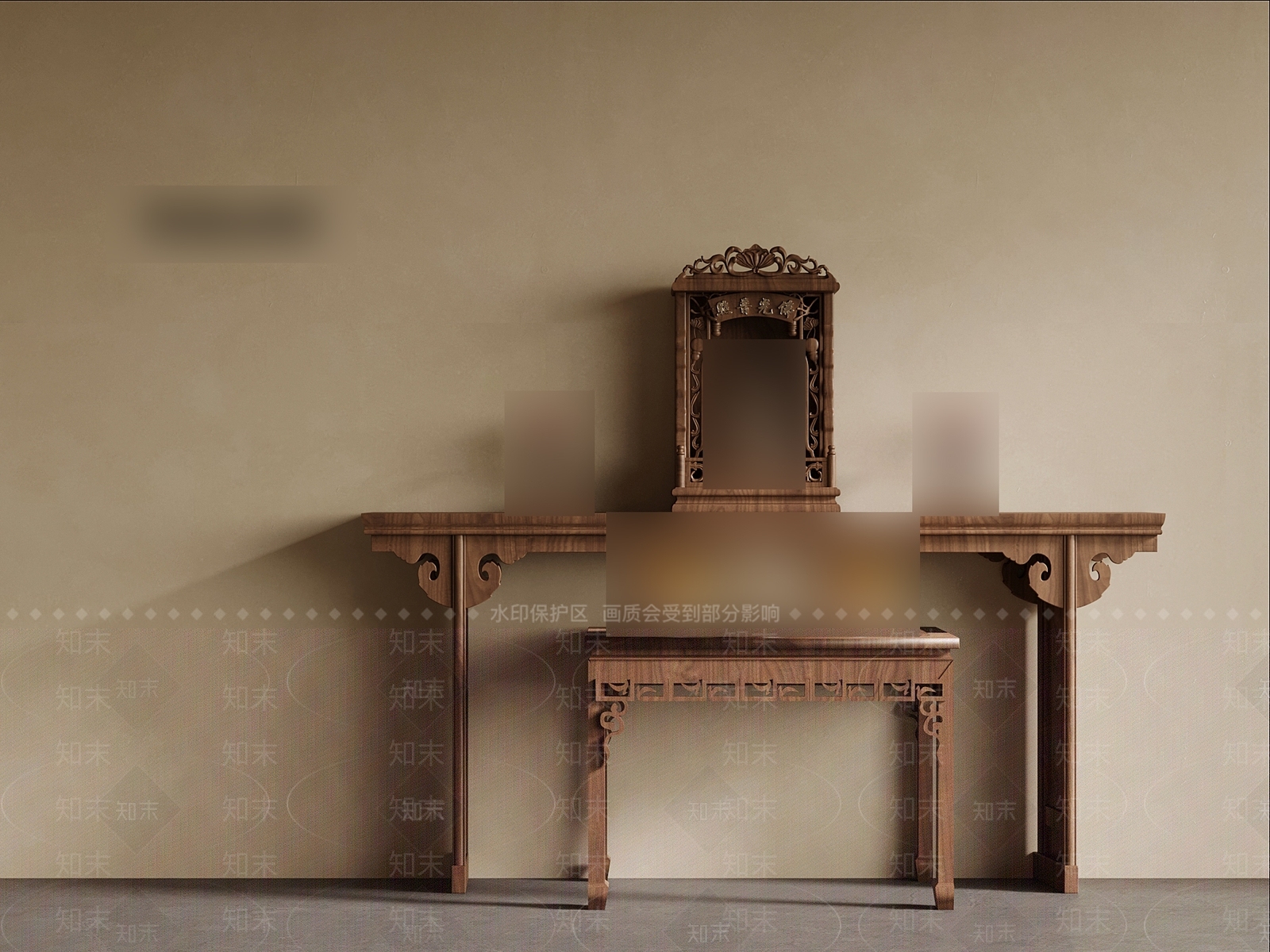 新中式佛龛3D模型下载【ID:1195001405】