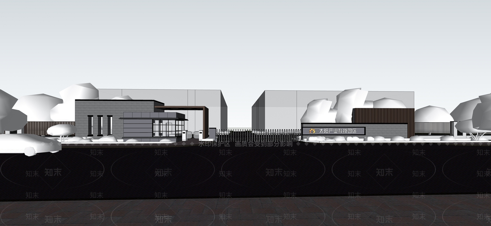 现代极简小公建SU模型下载【ID:1195002911】