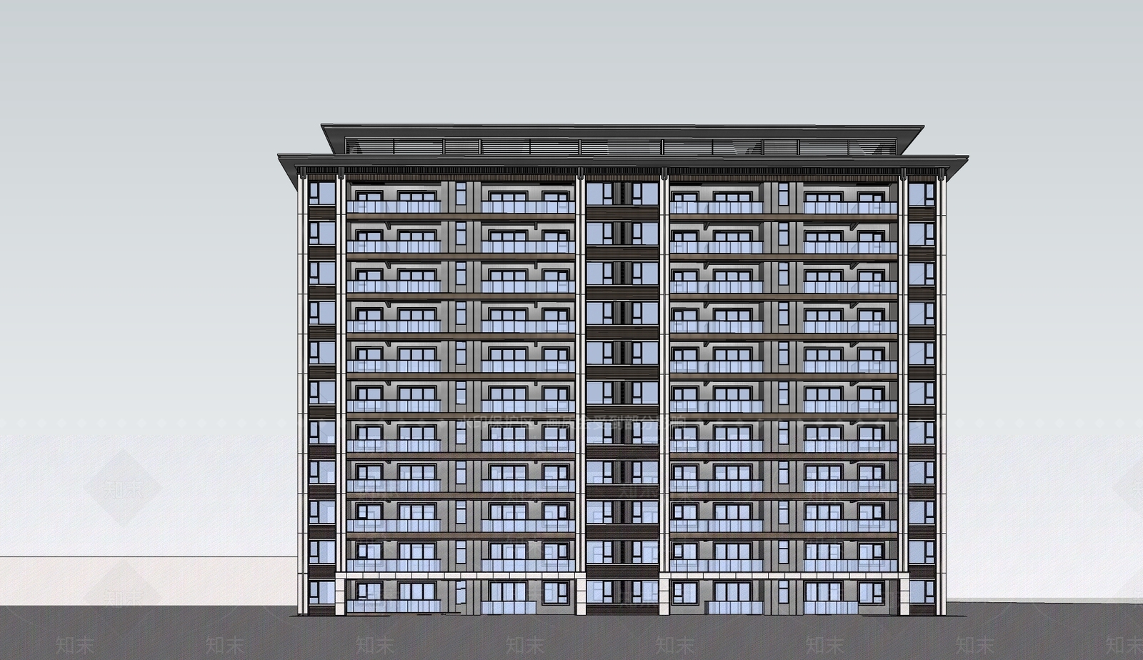 新中式多层住宅SU模型下载【ID:1195004117】
