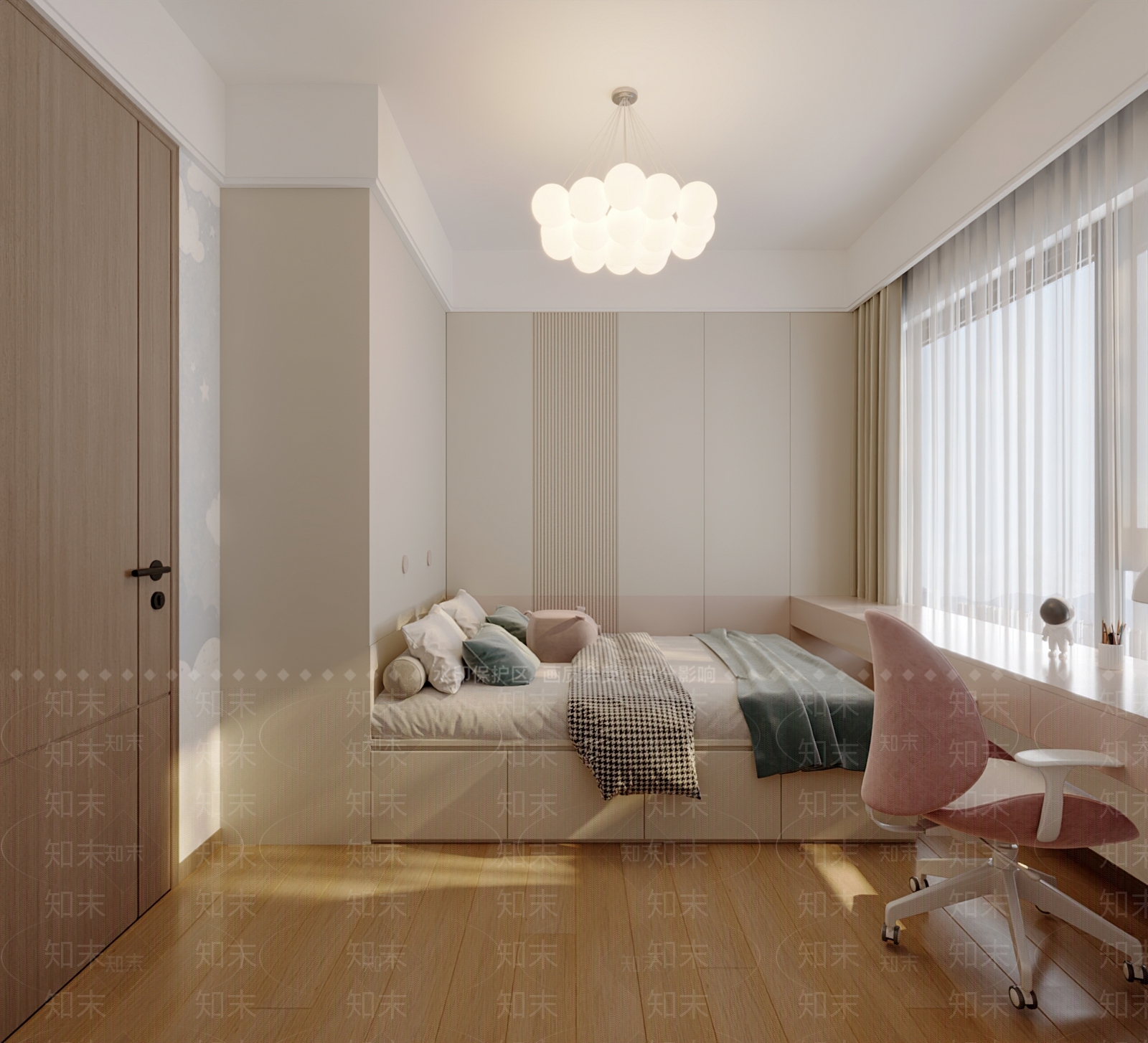 现代简约榻榻米卧室3D模型下载【ID:1195004417】