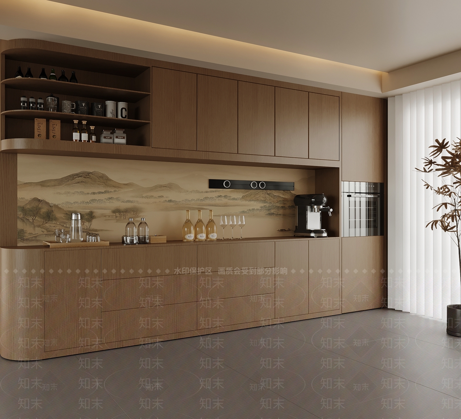 新中式酒柜3D模型下载【ID:1195007683】