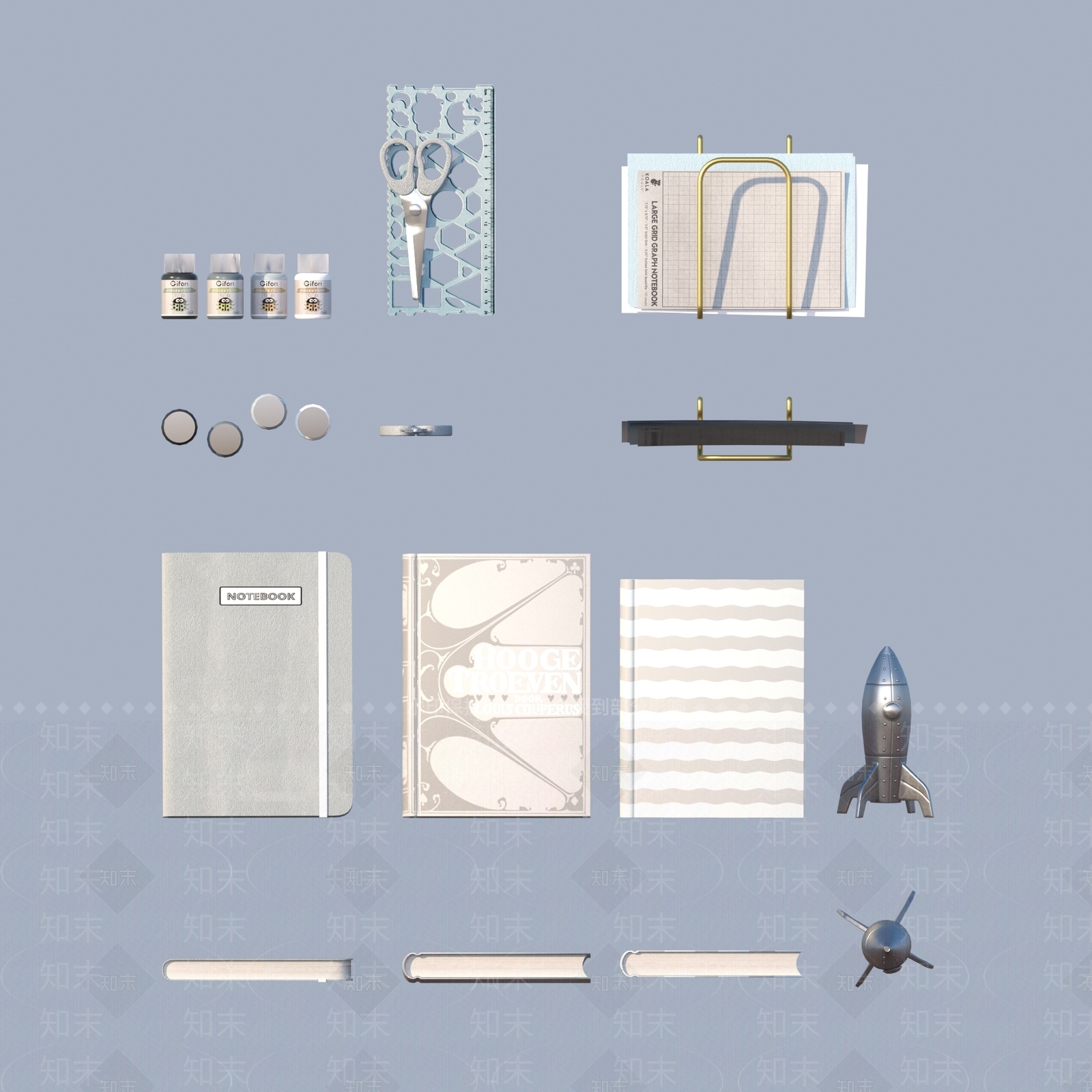 办公用品3D模型下载【ID:1195012439】