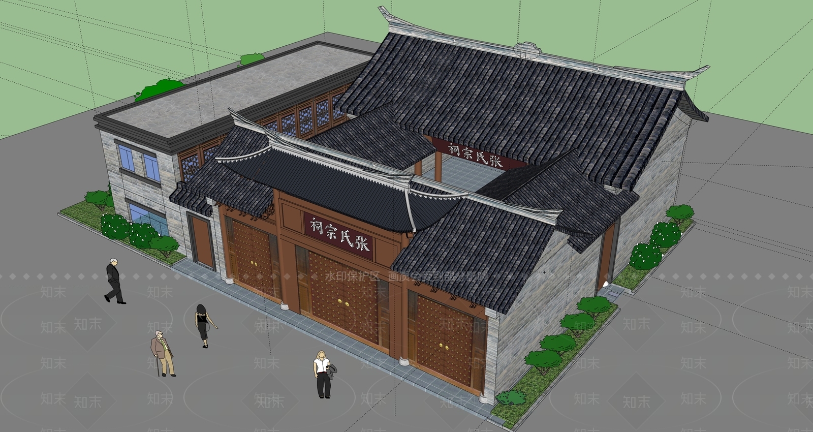 中式古建筑SU模型下载【ID:1195013902】