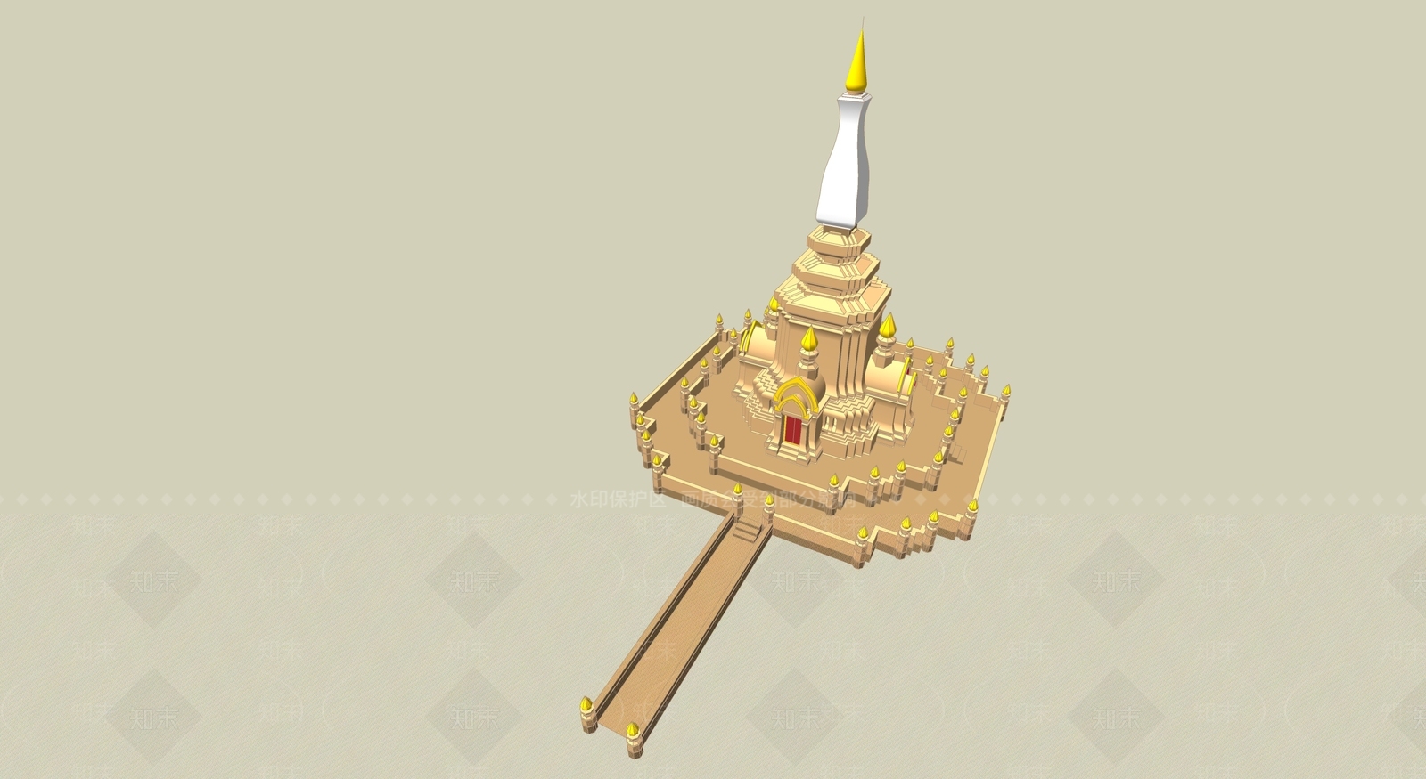 中式古建筑SU模型下载【ID:1195014322】