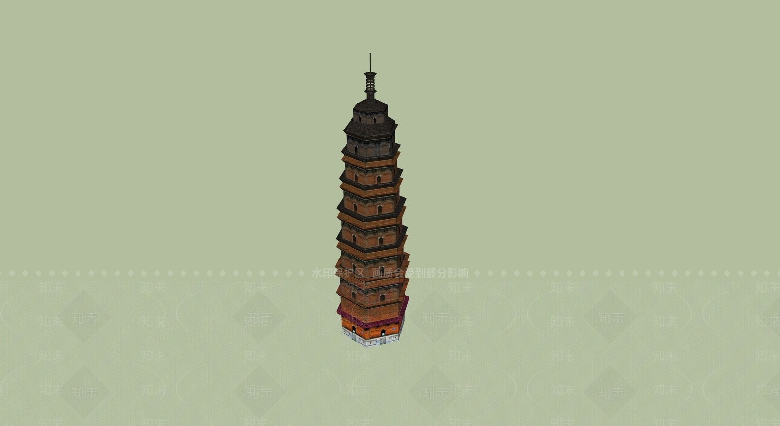 中式古建筑SU模型下载【ID:1195015568】