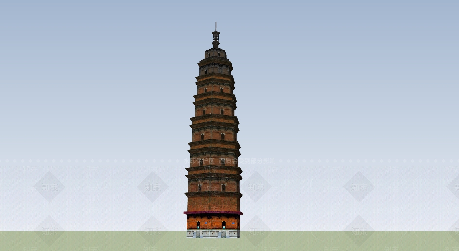 中式古建筑SU模型下载【ID:1195015568】