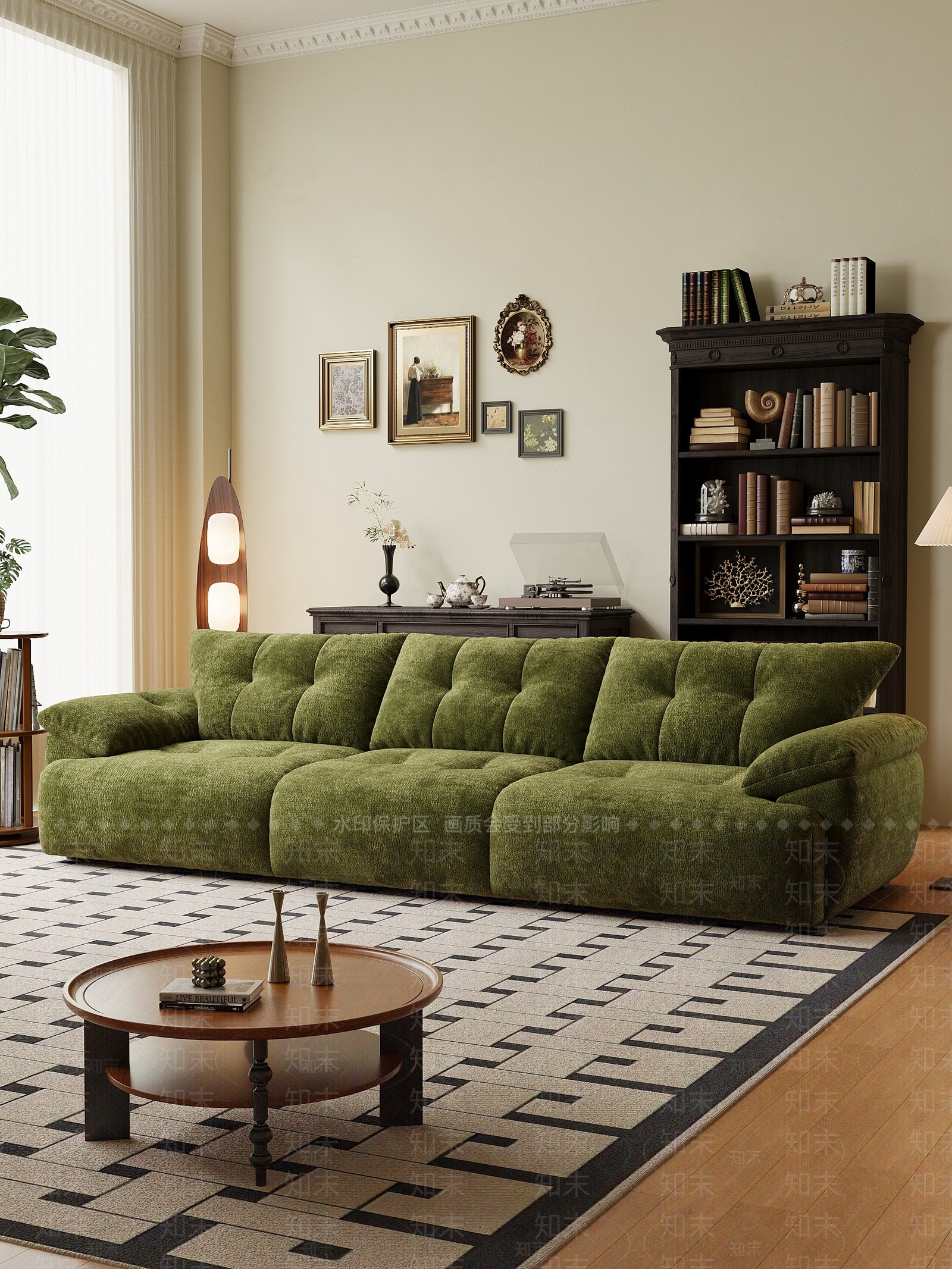 法式美式三人沙发3D模型下载【ID:1195016310】