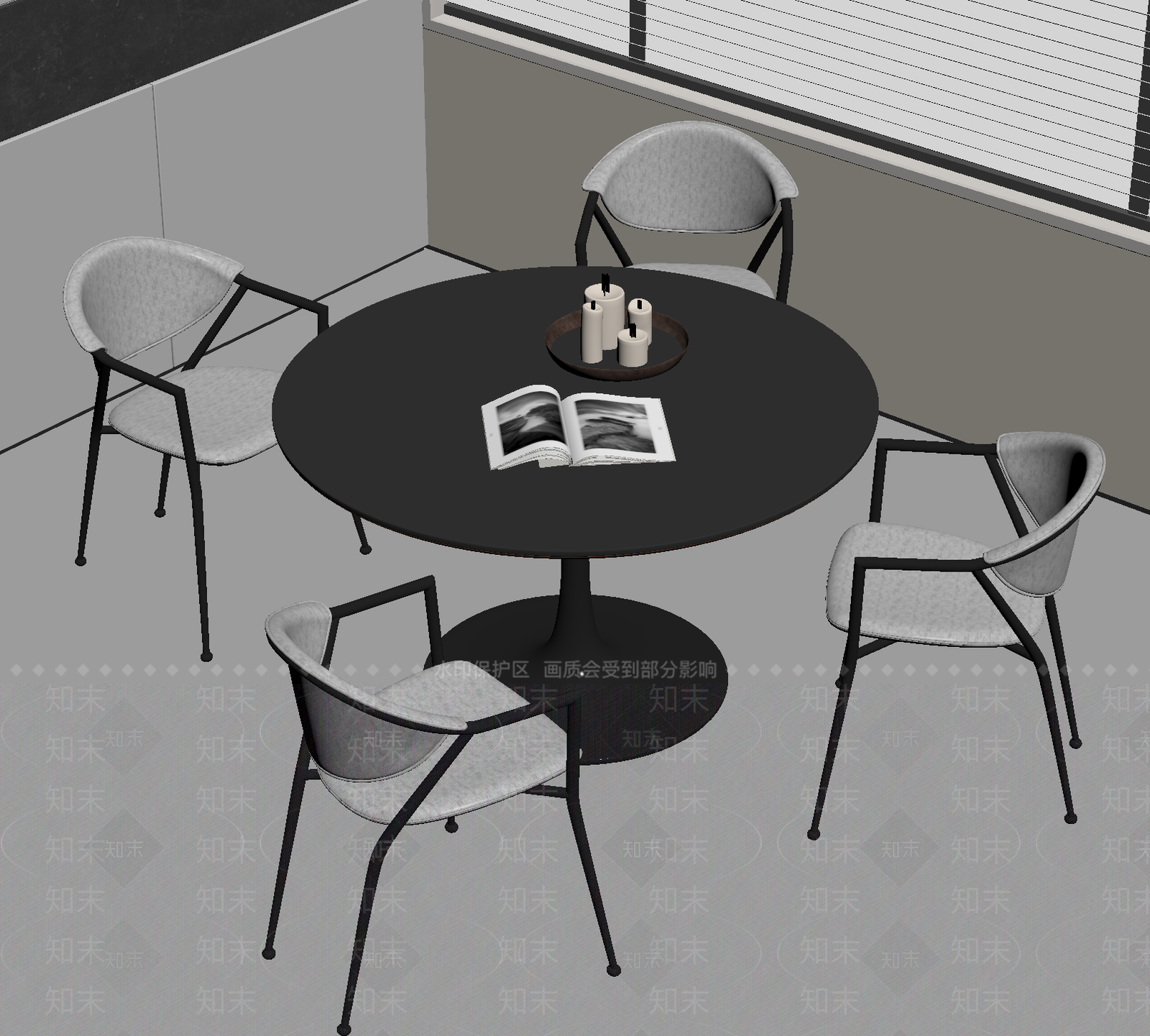 现代休闲桌椅SU模型下载【ID:1195016238】