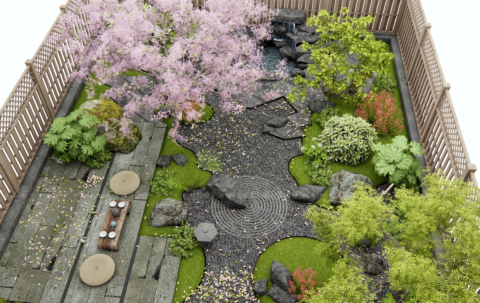 新中式庭院3D模型下载【ID:1195020522】