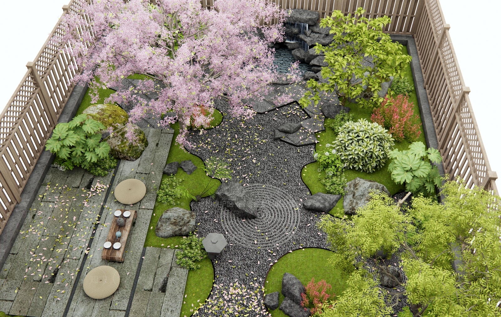 新中式别墅庭院SU模型下载【ID:1195020652】