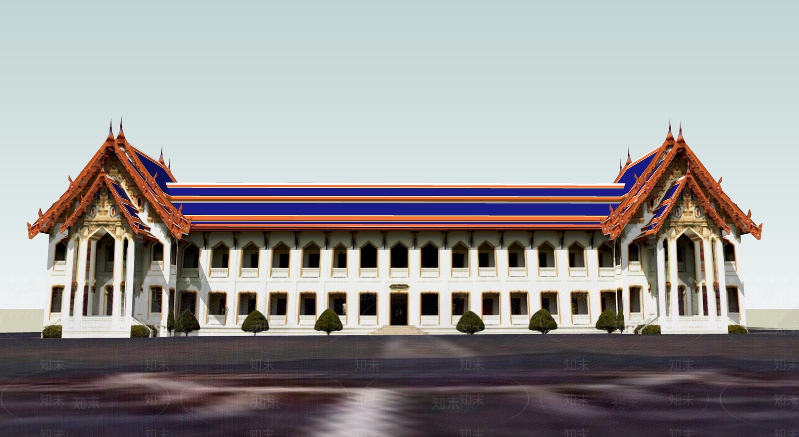 中式古建筑SU模型下载【ID:1195023006】