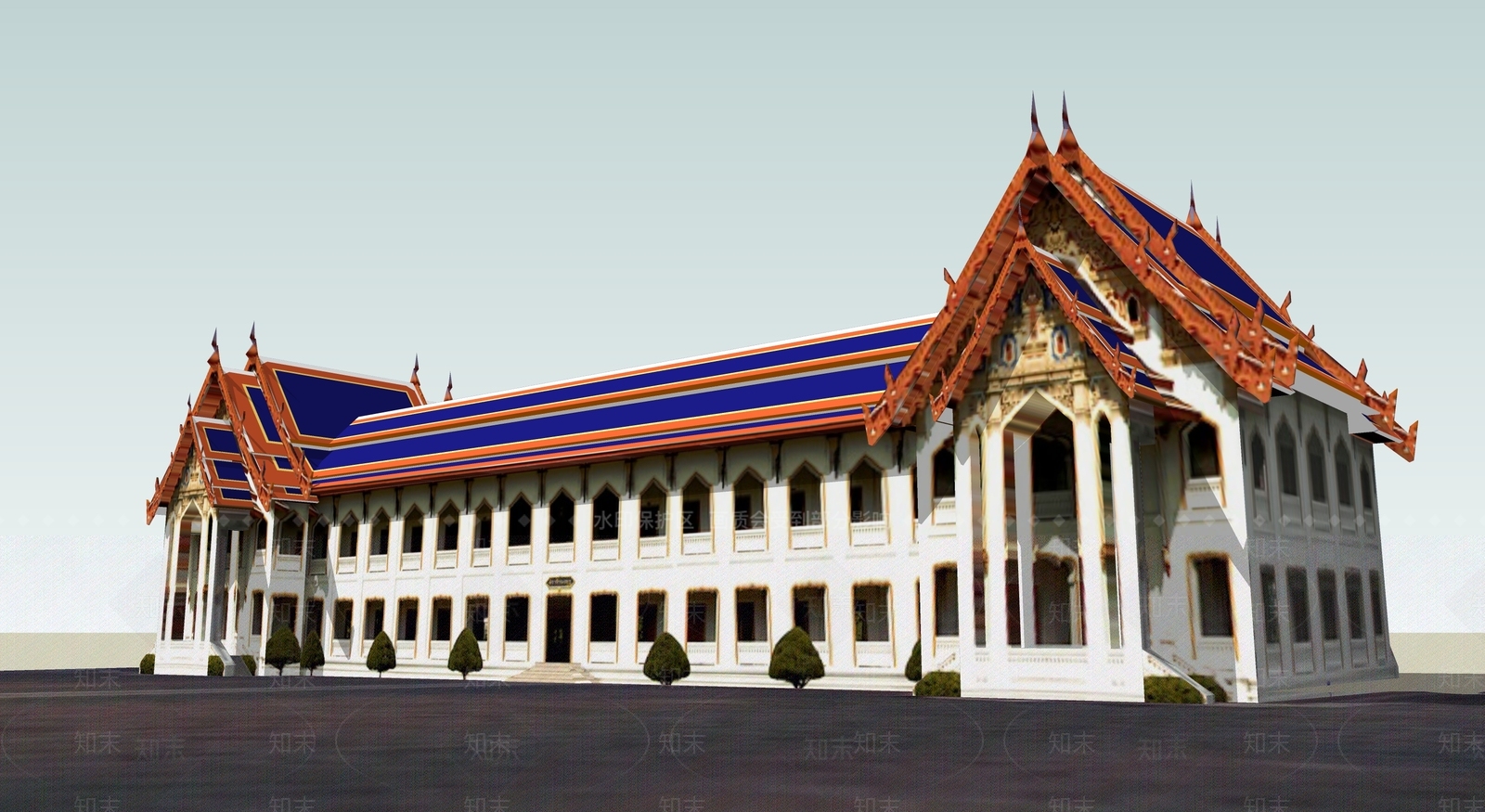 中式古建筑SU模型下载【ID:1195023006】