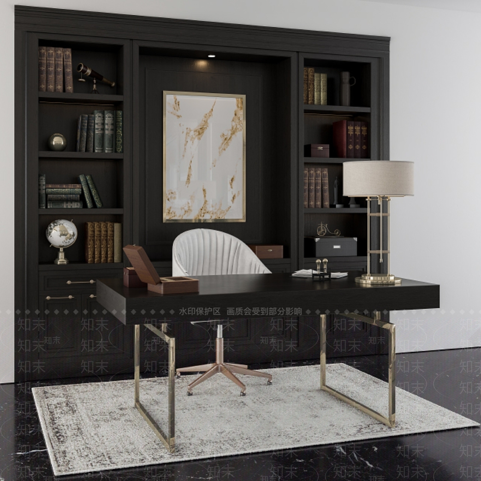 办公桌椅3D模型下载【ID:1195023541】