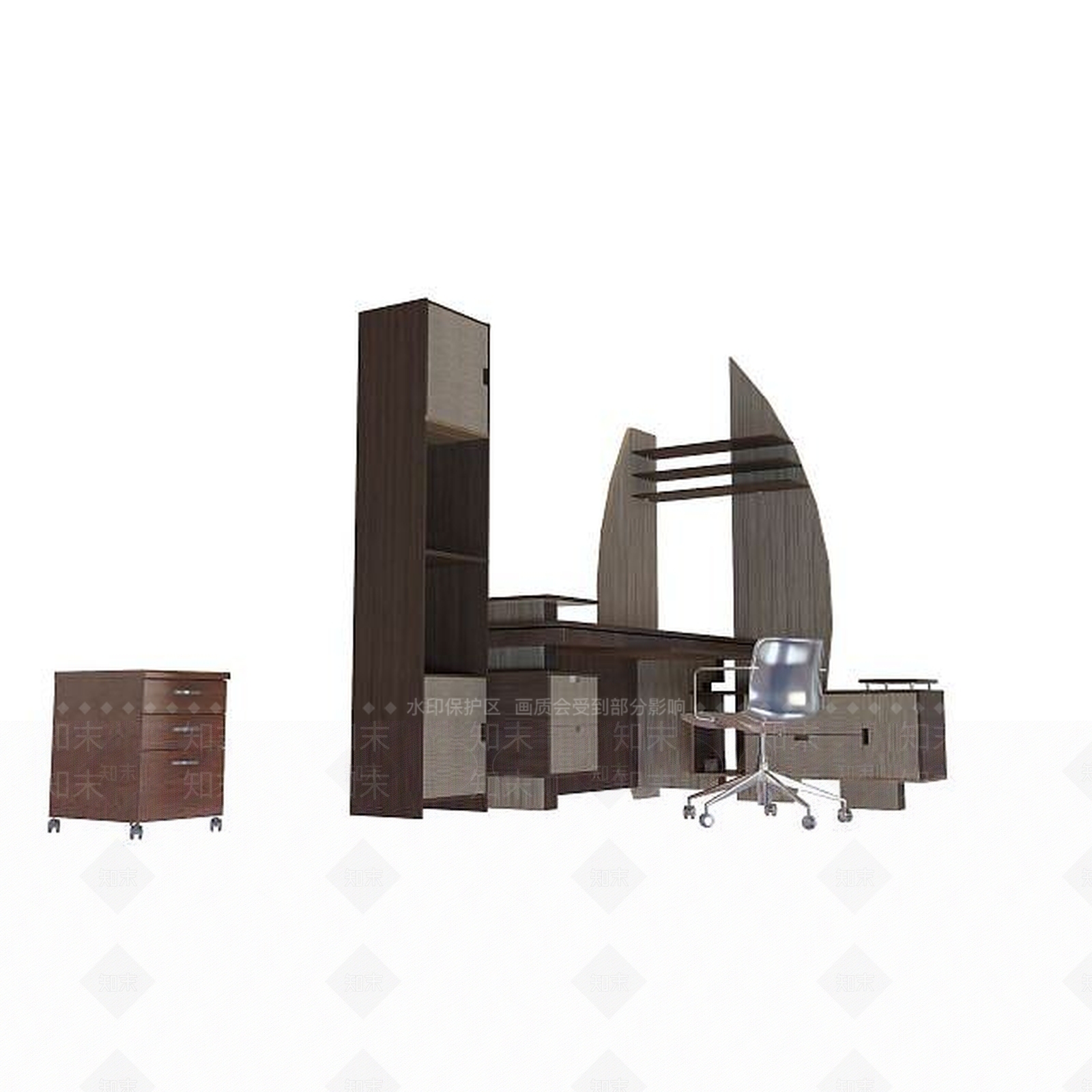 现代办公室桌子3D模型下载【ID:1195025354】