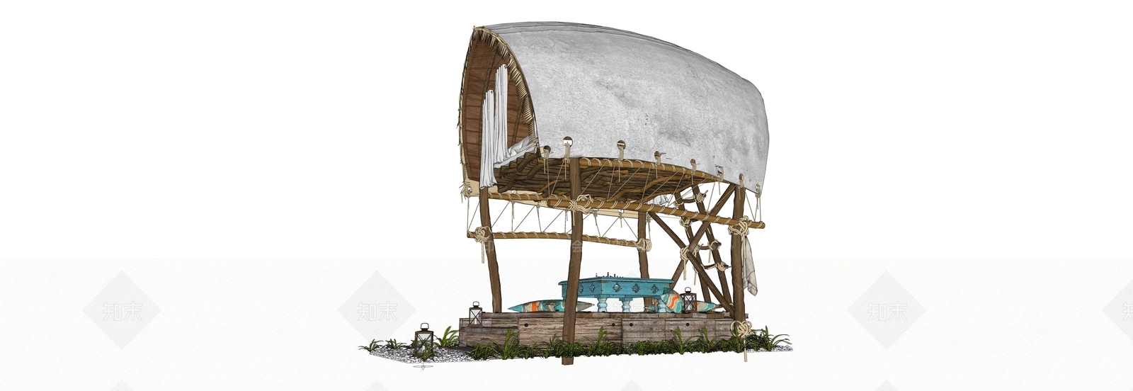 现代其他景观小建筑SU模型下载【ID:1195026741】