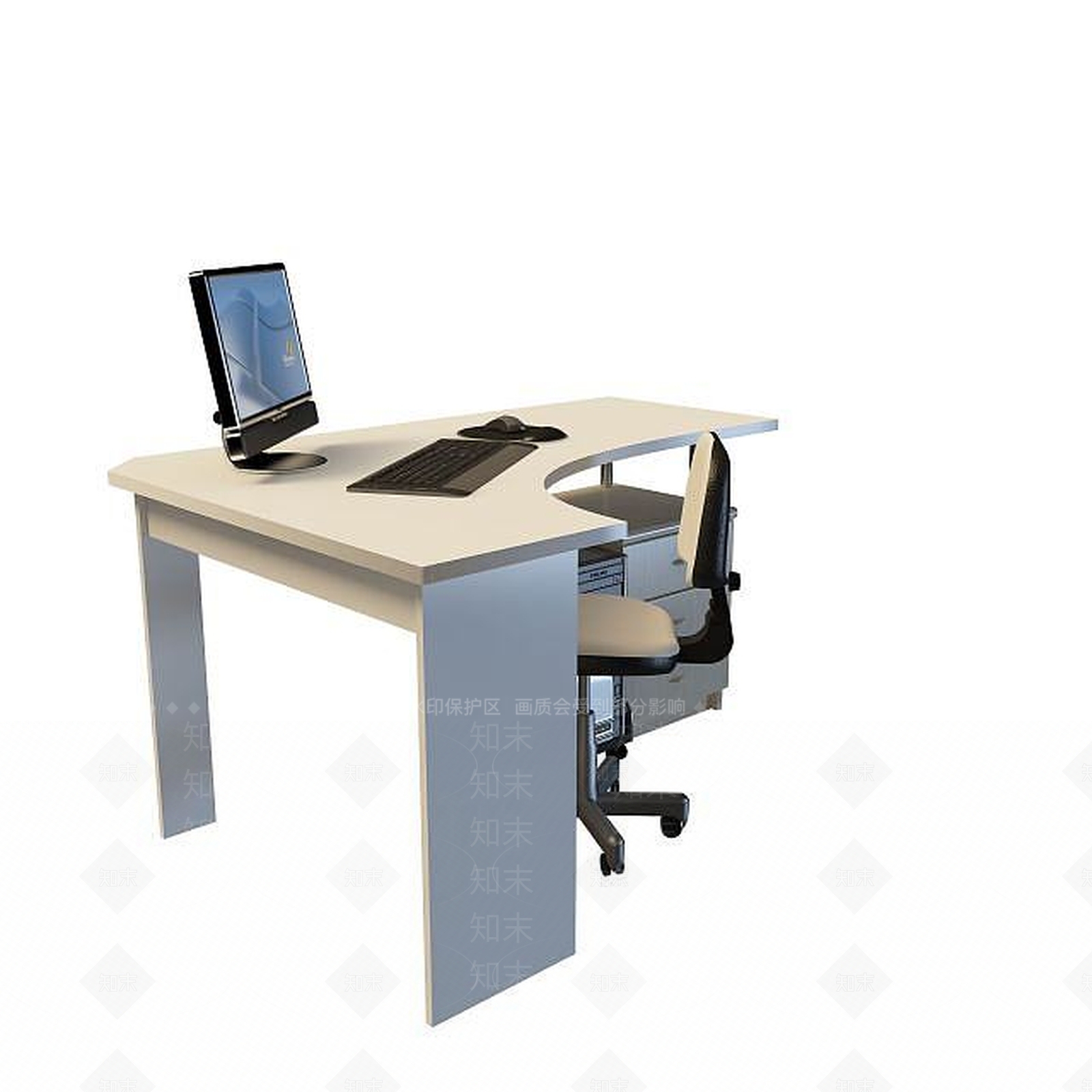 现代时尚办公桌3D模型下载【ID:1195028265】