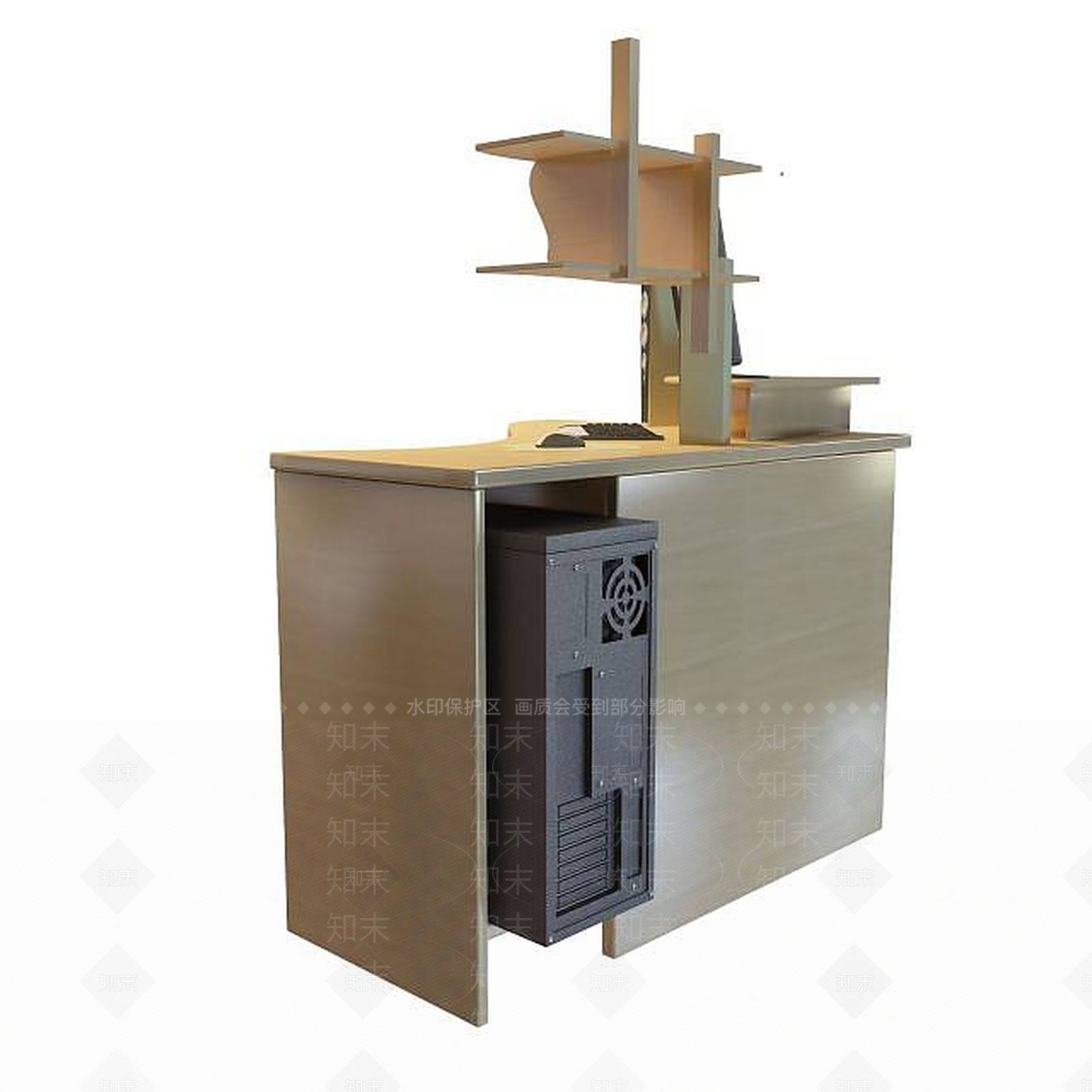 现代豪华电脑桌3D模型下载【ID:1195030578】