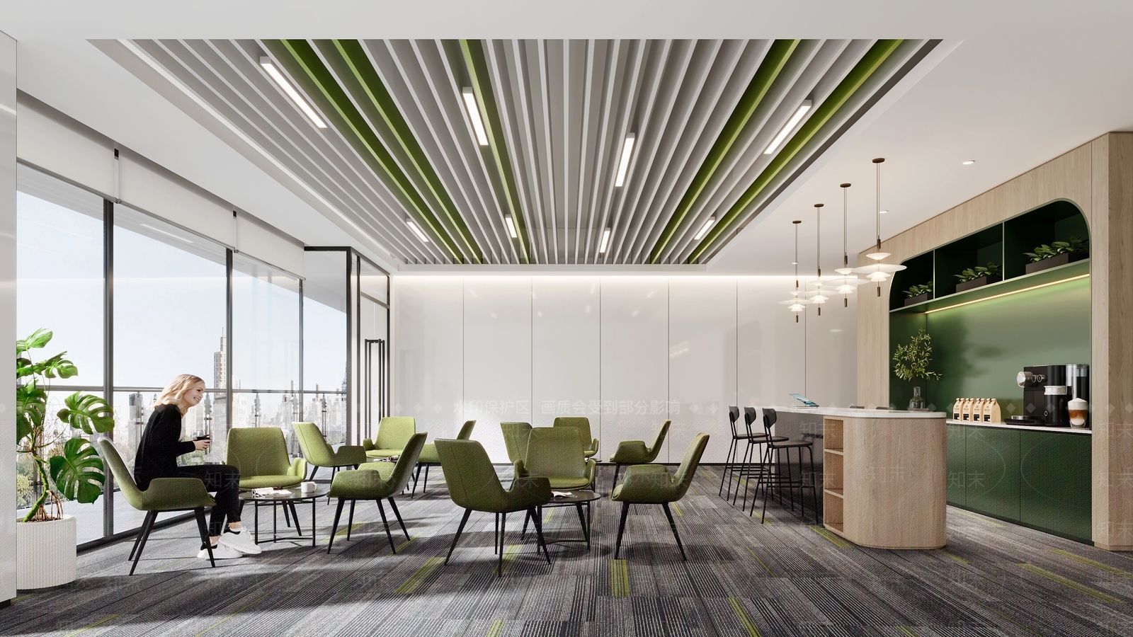 现代茶水间SU模型下载【ID:1195032286】