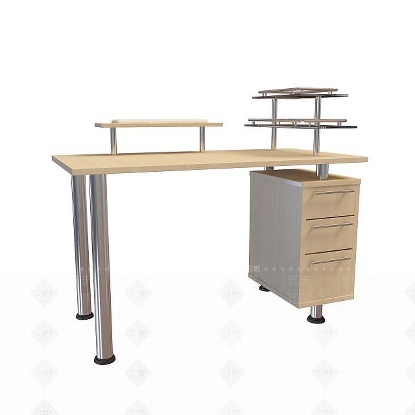 现代长方形电脑桌3D模型下载【ID:1195032262】