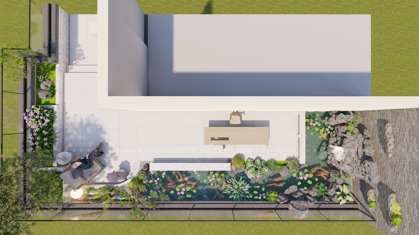 现代简约屋顶花园SU模型下载【ID:1195033486】
