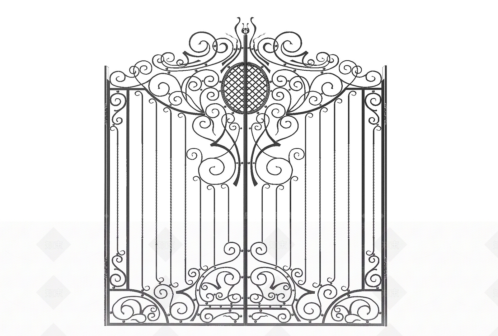 现代风格铁艺大门3D模型下载【ID:1195032913】