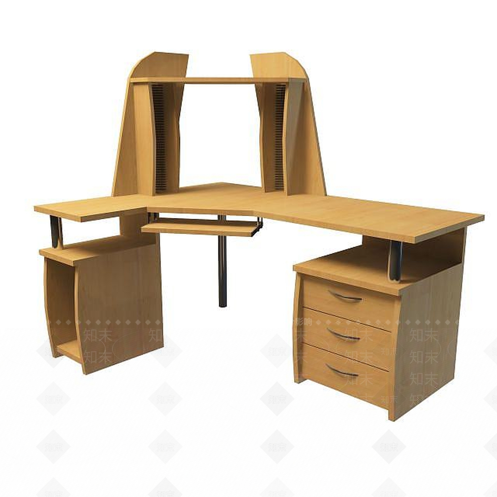 现代简约电脑桌3D模型下载【ID:1195036651】