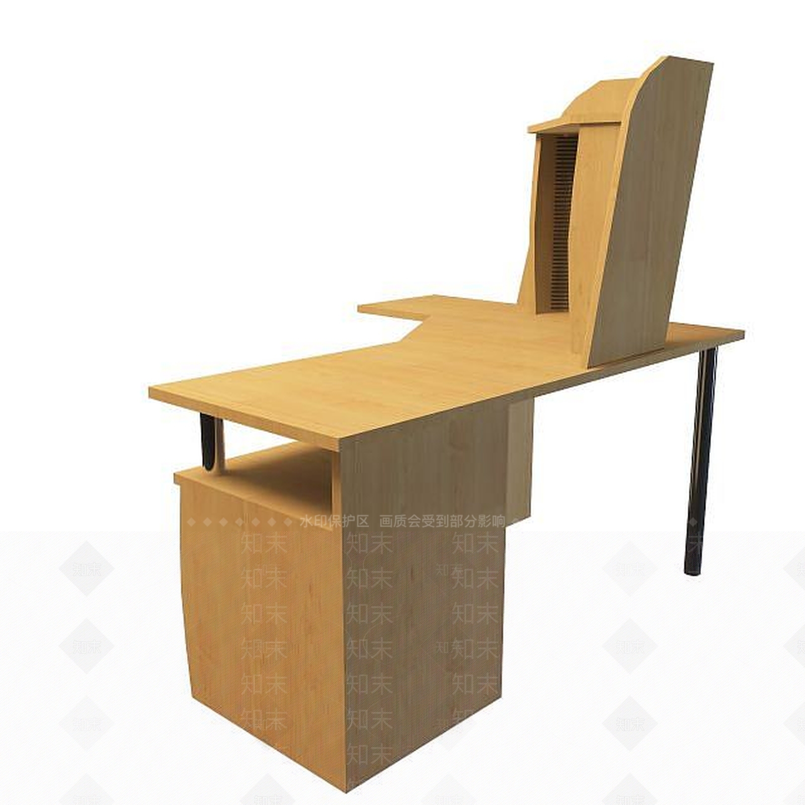 现代简约电脑桌3D模型下载【ID:1195036651】