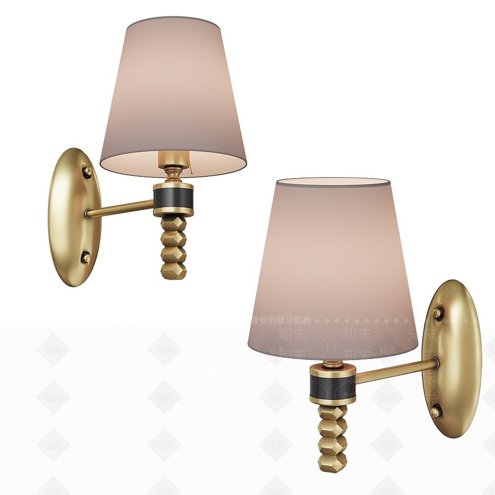 现代墙面装饰壁灯3D模型下载【ID:1195037077】