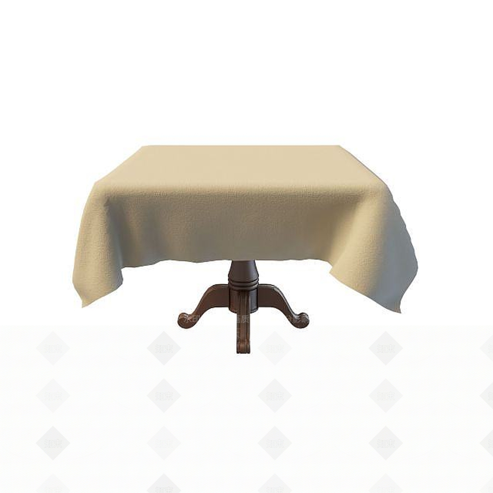 现代布艺实木桌3D模型下载【ID:1195037533】