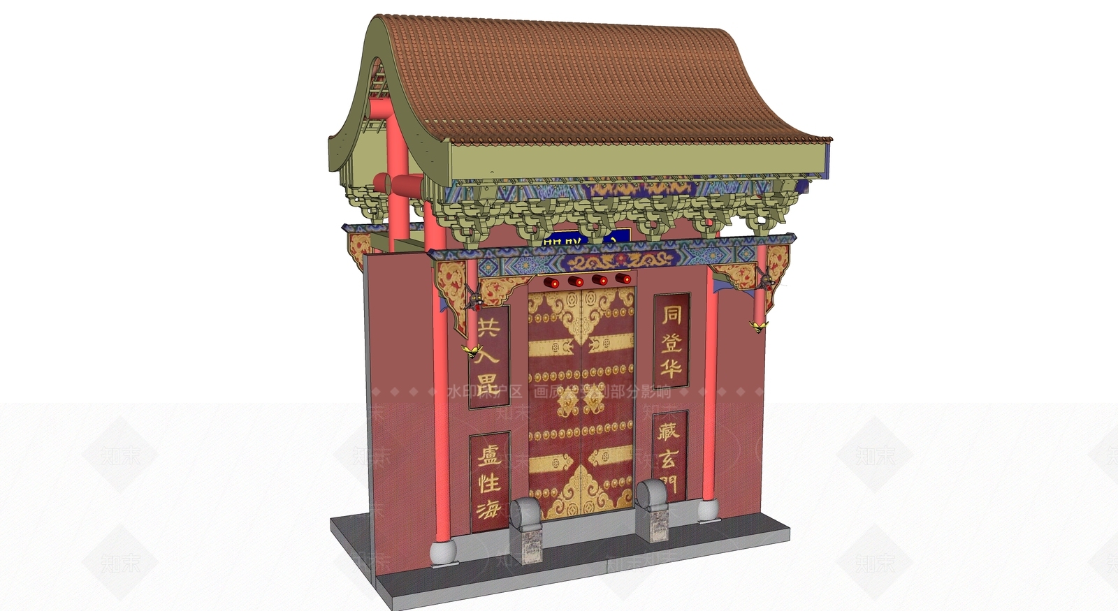 中式古建筑SU模型下载【ID:1195039910】