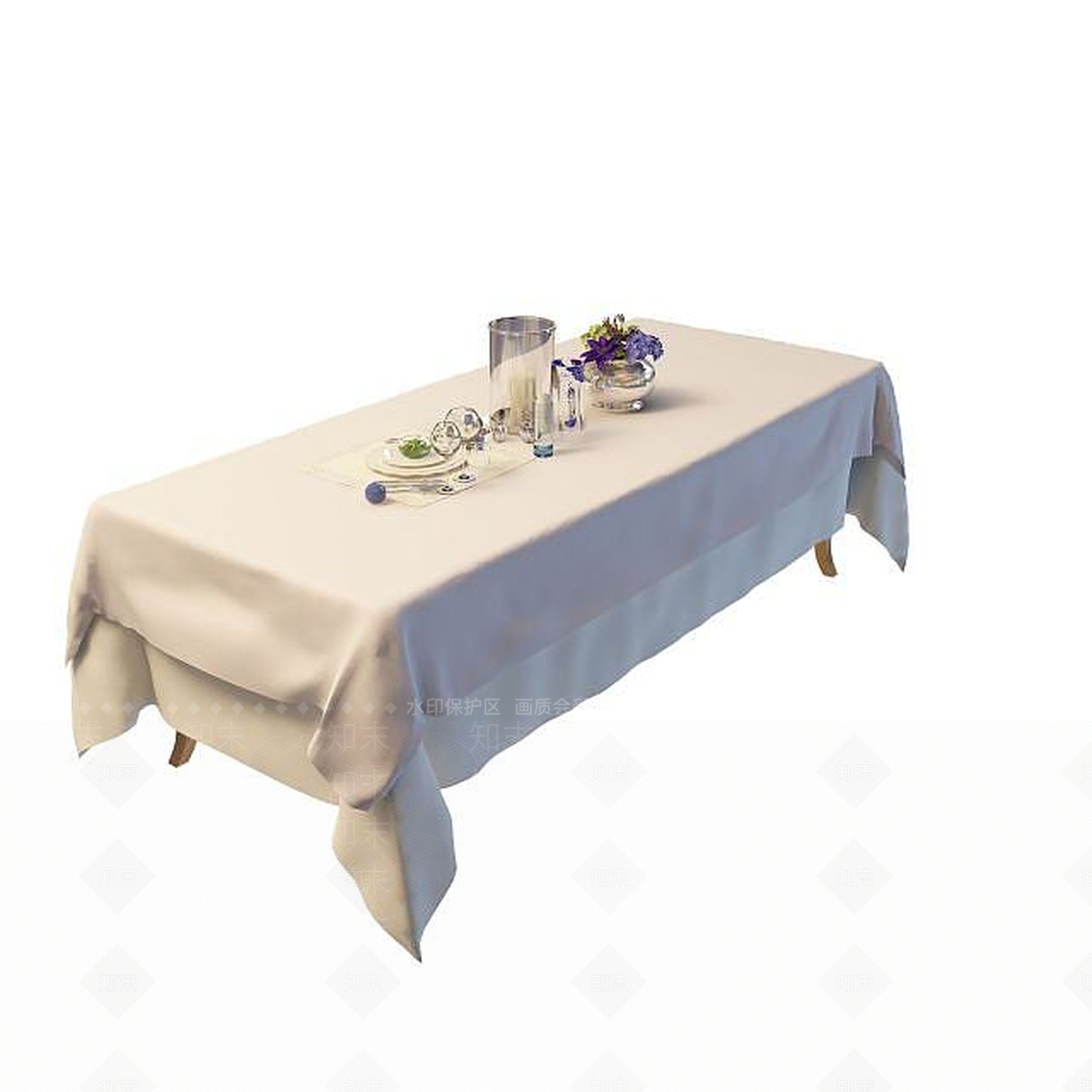 现代西式餐桌3D模型下载【ID:1195039991】