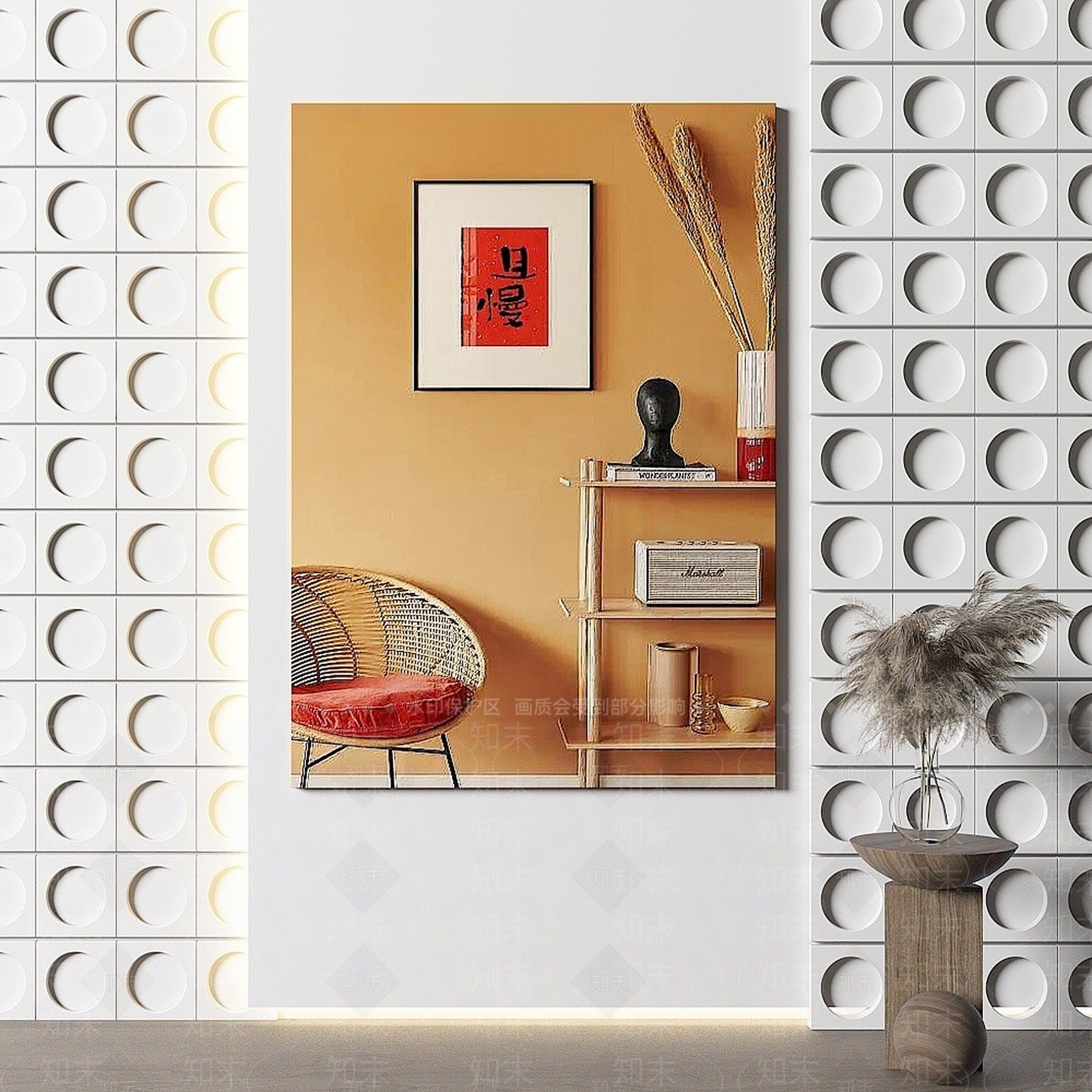 现代玄关墙面装饰画3D模型下载【ID:1195040595】