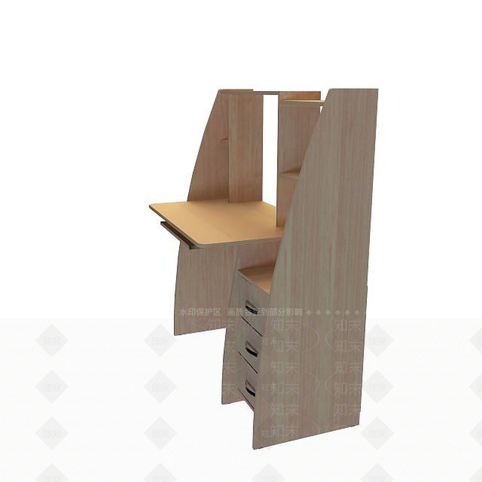 现代简约电脑桌3D模型下载【ID:1195041938】