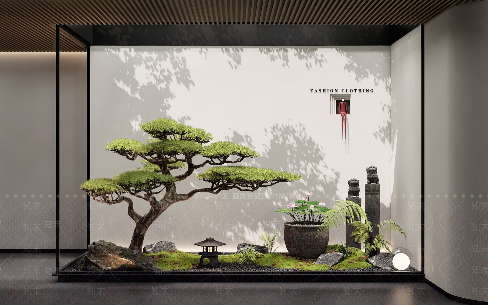 新中式禅意室内景观3D模型下载【ID:1195042783】