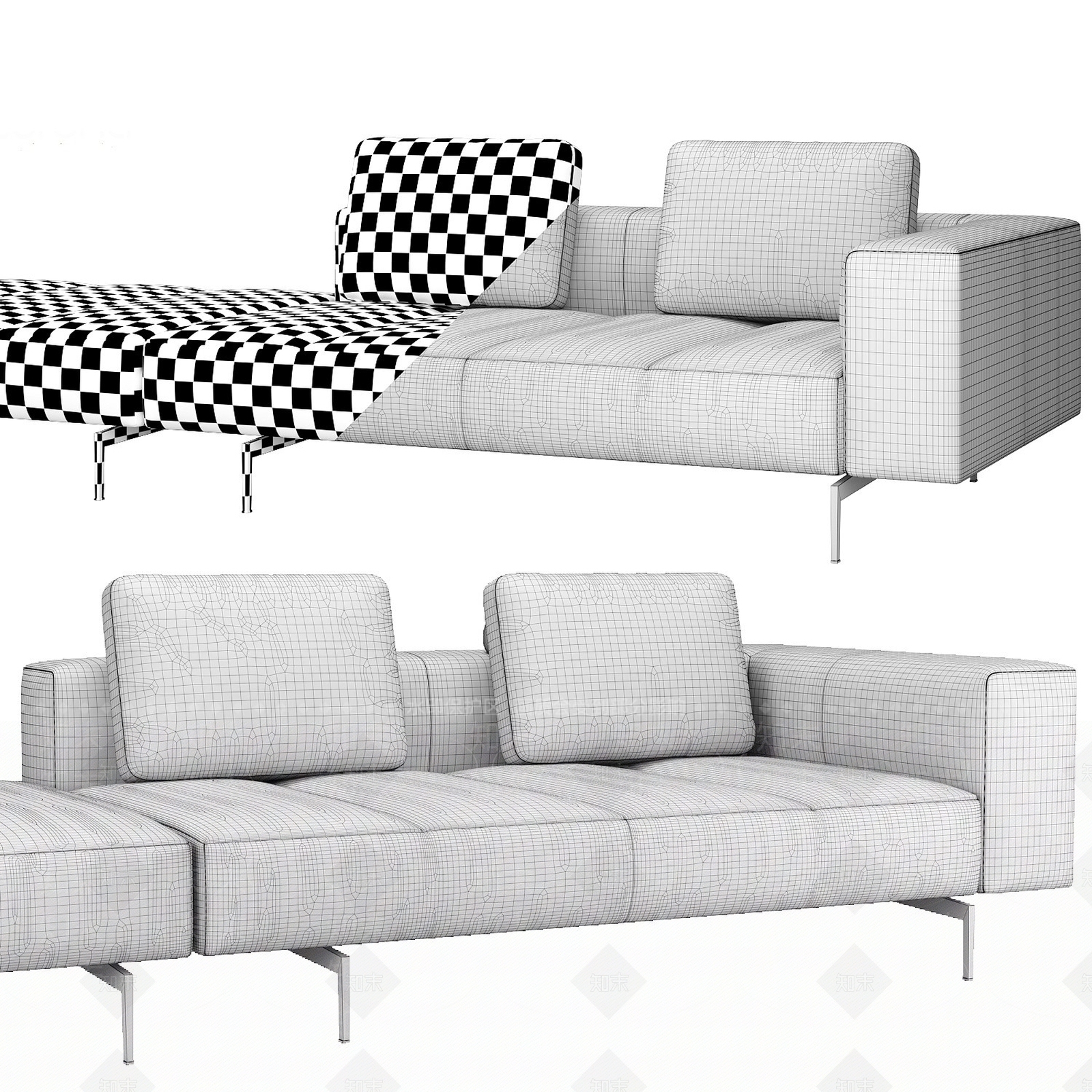 现代布艺贵妃椅3D模型下载【ID:1195042874】