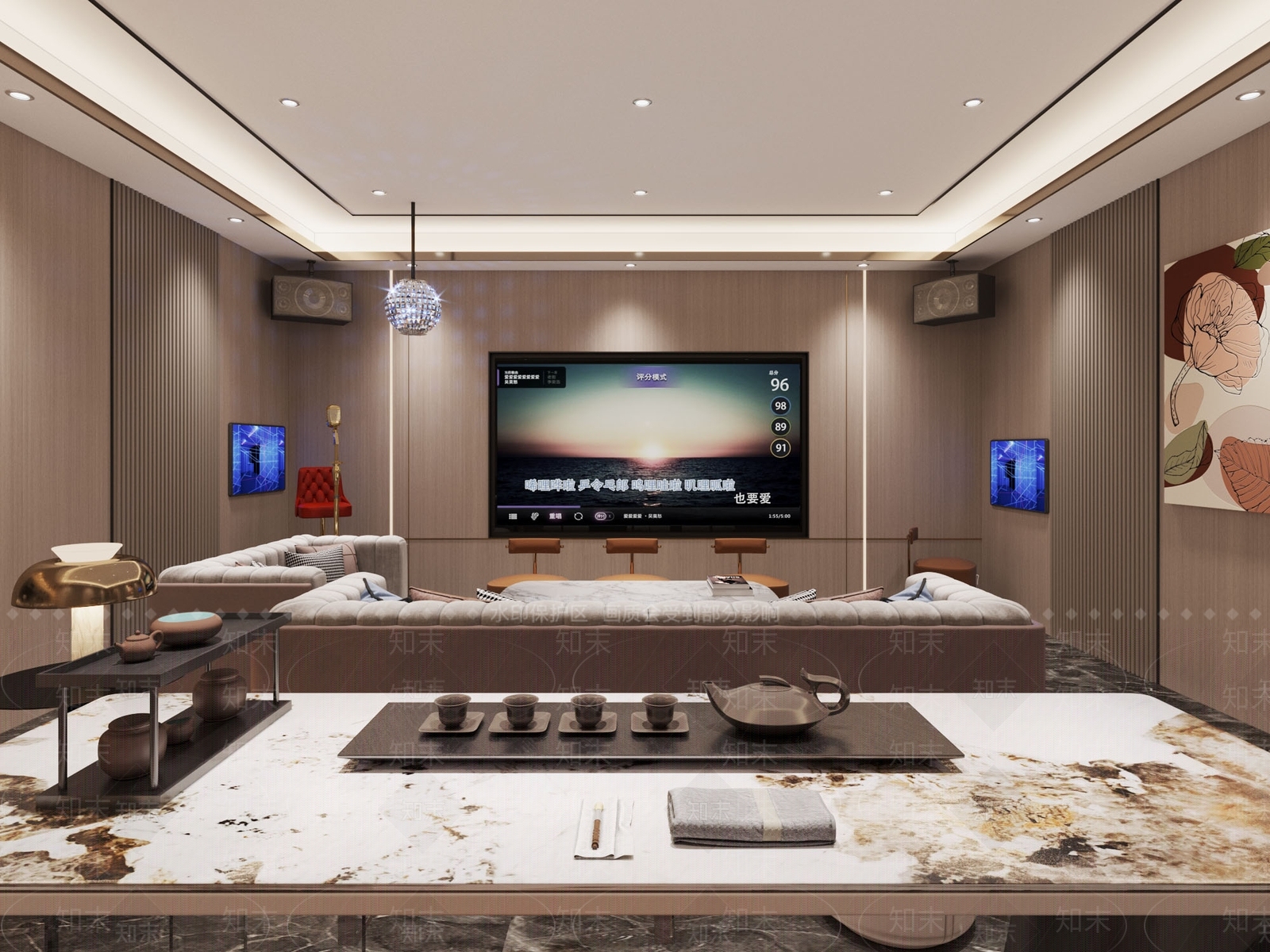 现代KTV3D模型渲染效果图