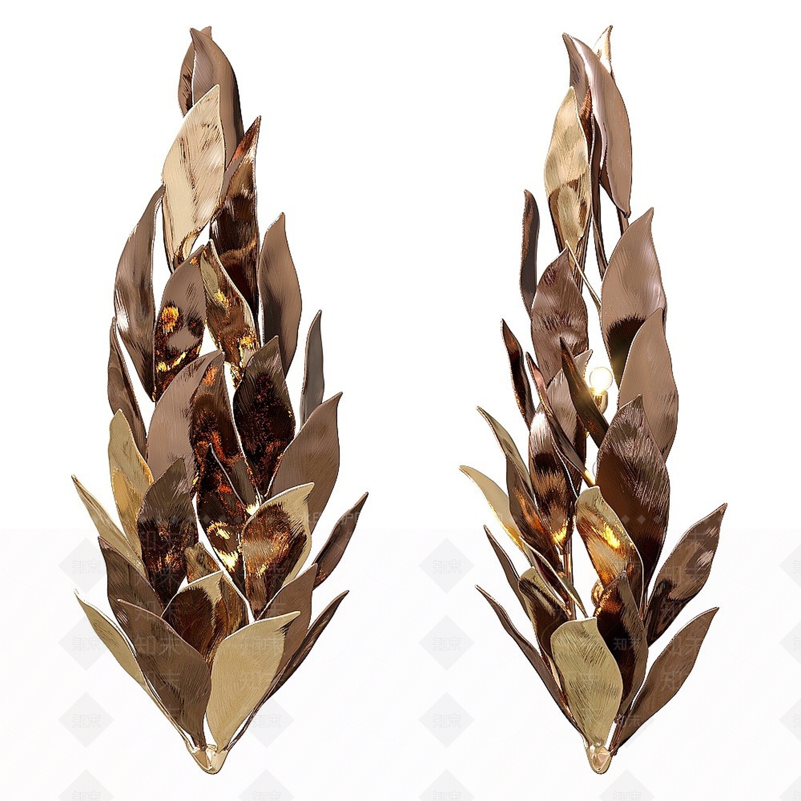 现代金属植物壁灯3D模型下载【ID:1195043721】
