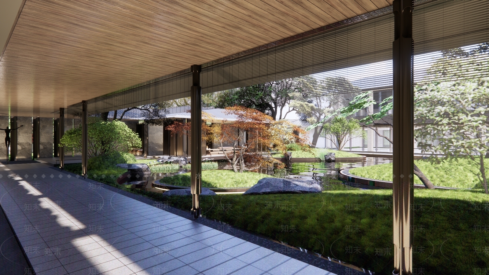 现代小区景观SU模型下载【ID:1195044497】