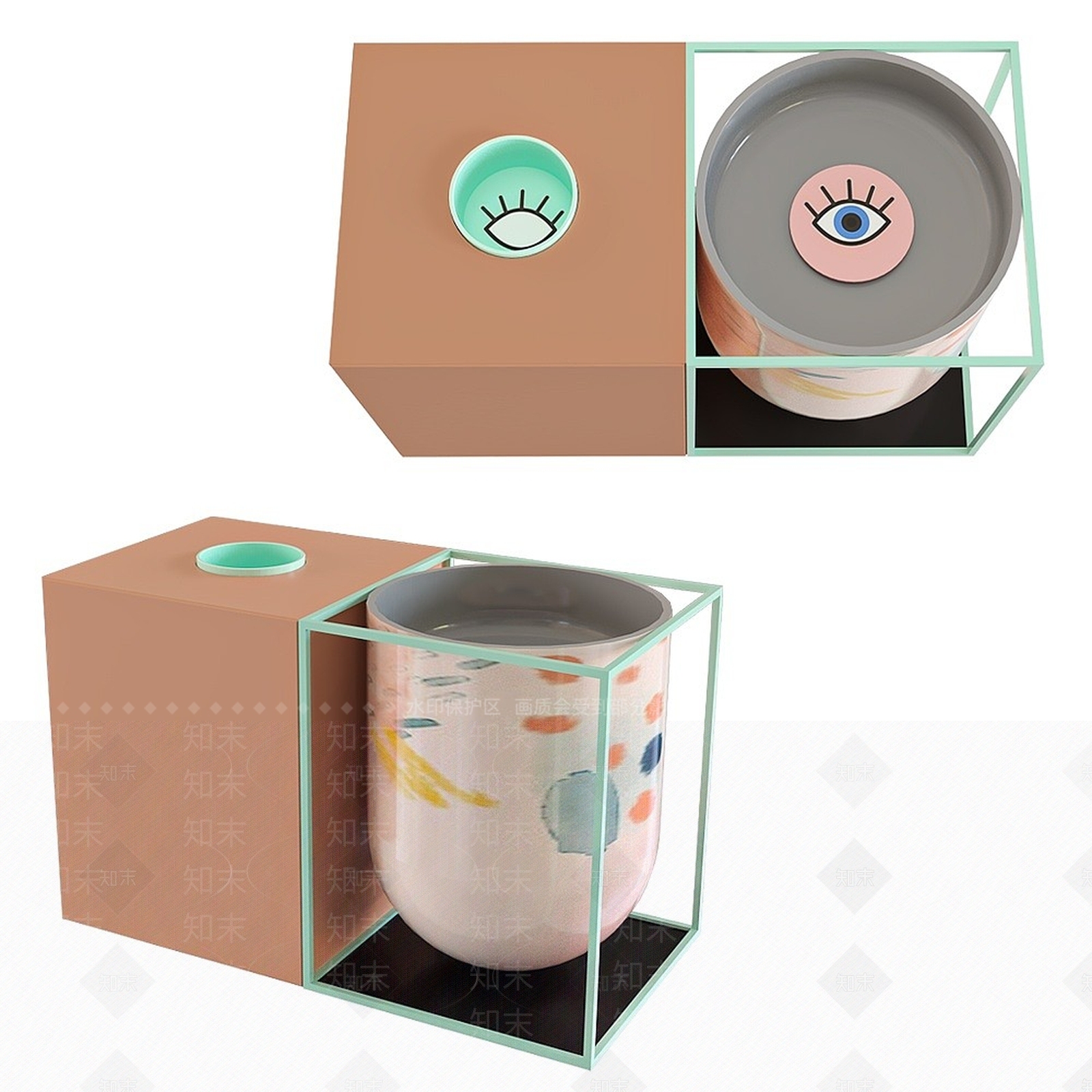 现代卫浴用品漱口杯3D模型下载【ID:1195044828】