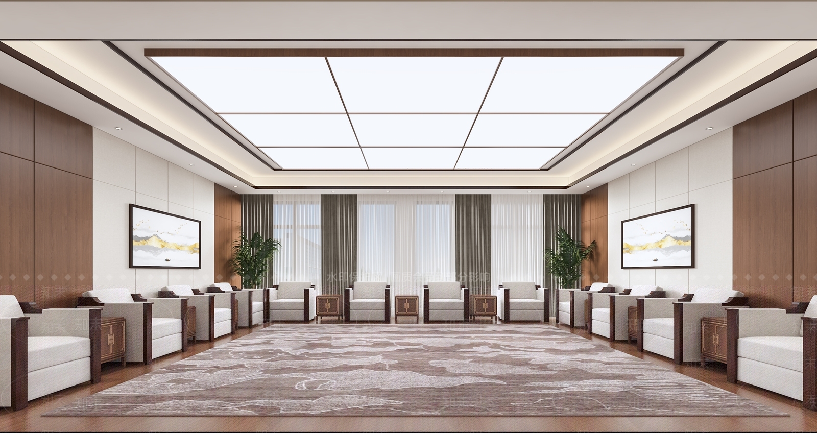 新中式接待室3D模型下载【ID:1195045412】