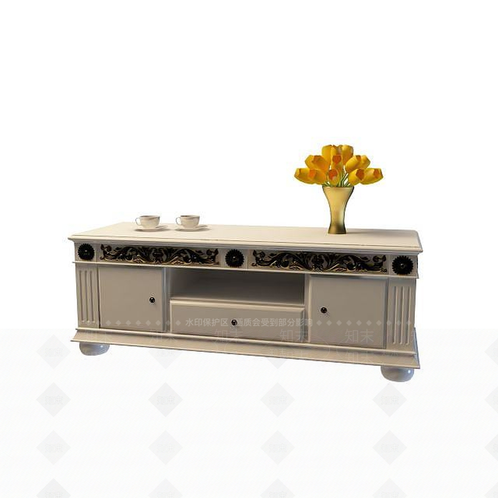 现代精美边几3D模型下载【ID:1195045527】