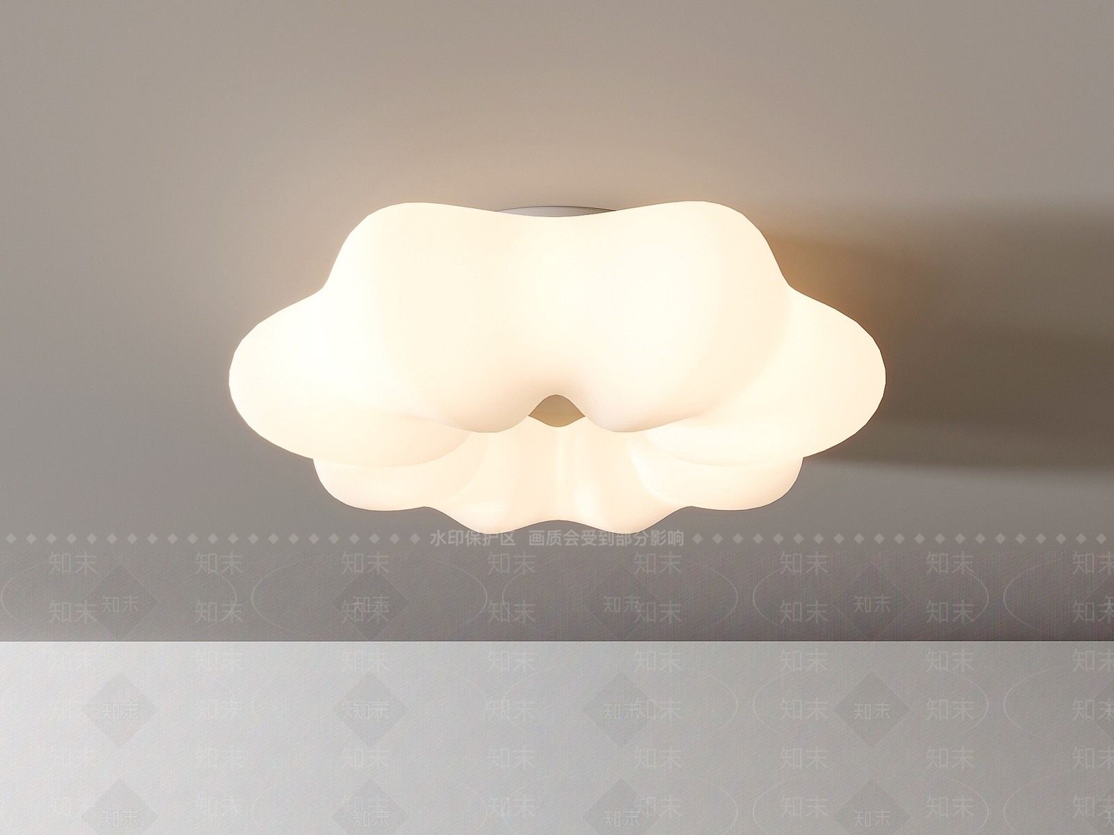 现代客厅卧室吸顶灯3D模型下载【ID:1195045820】