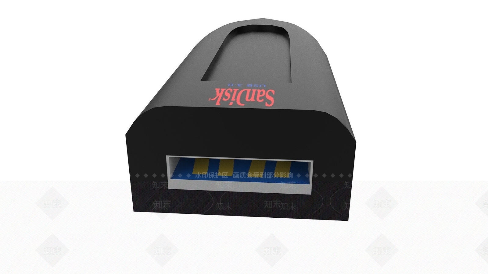 现代U盘电脑配件电子产品3D模型下载【ID:1195048253】