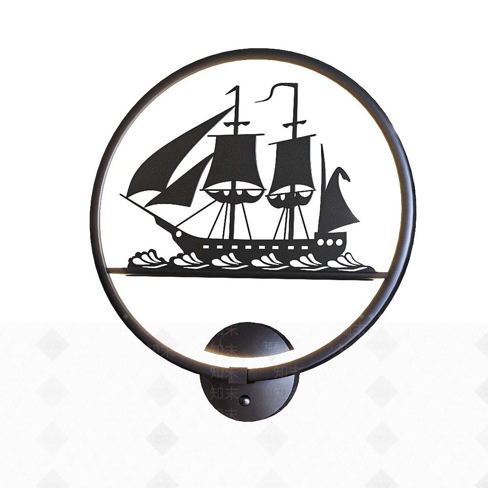 现代帆船壁灯3D模型下载【ID:1195048299】