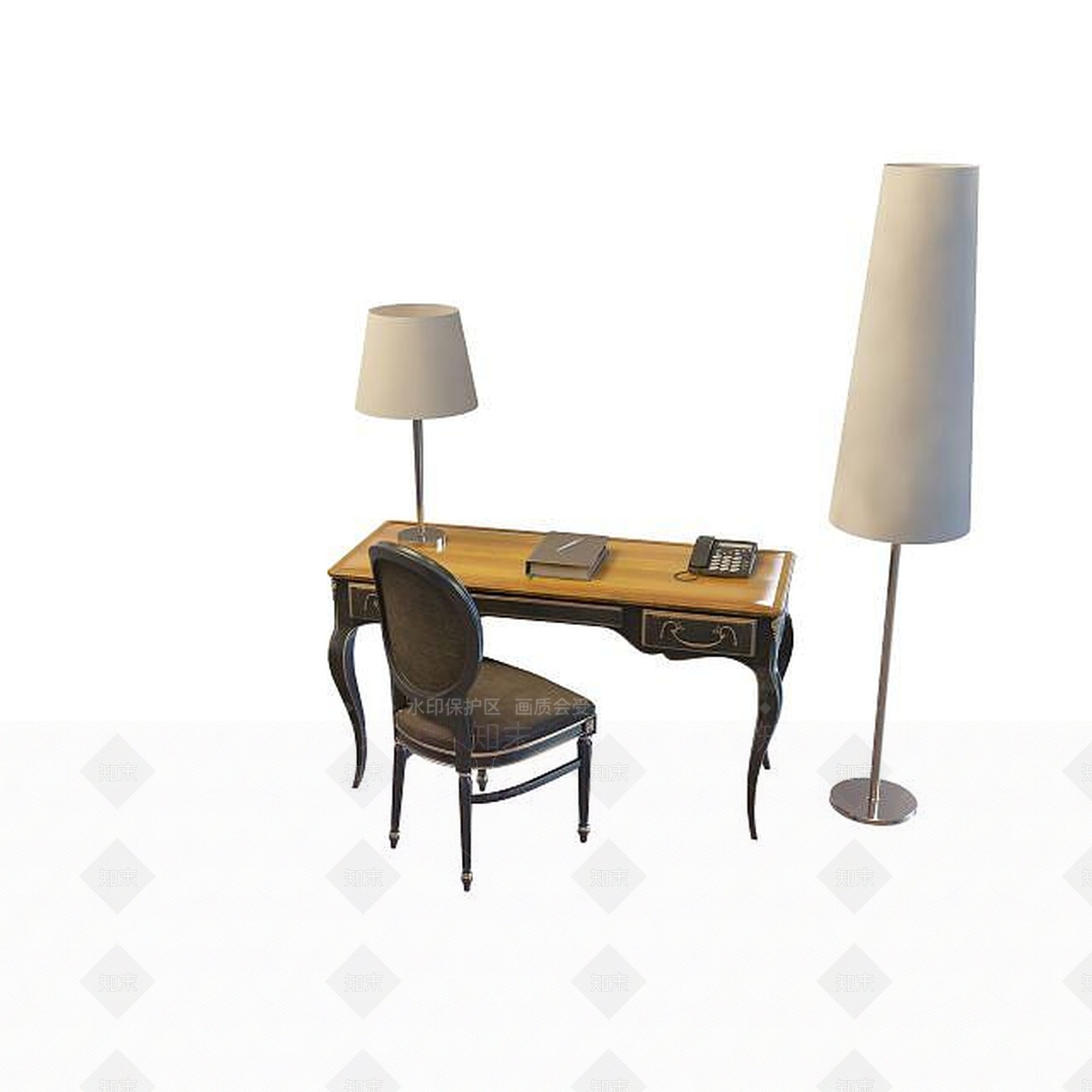 欧式古典欧式书桌3D模型下载【ID:1195049011】