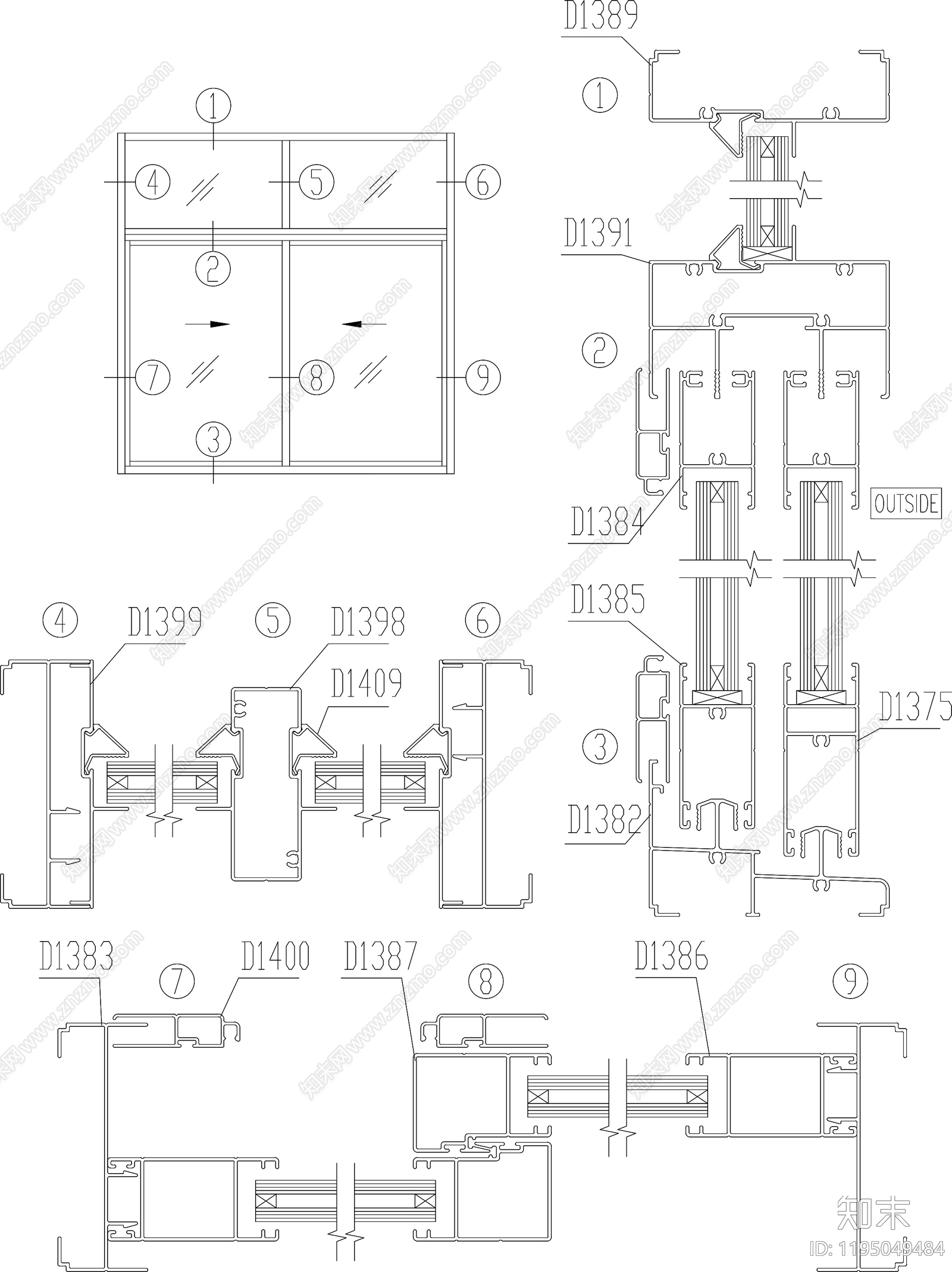 现代窗施工图下载【ID:1195049484】
