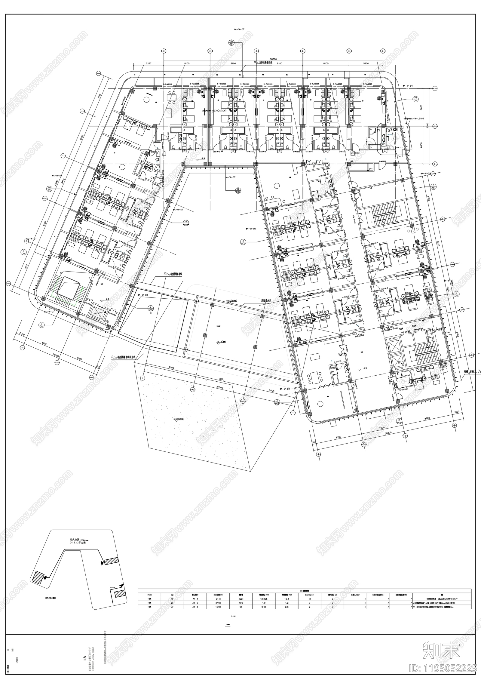 现代办公楼建筑施工图下载【ID:1195052225】