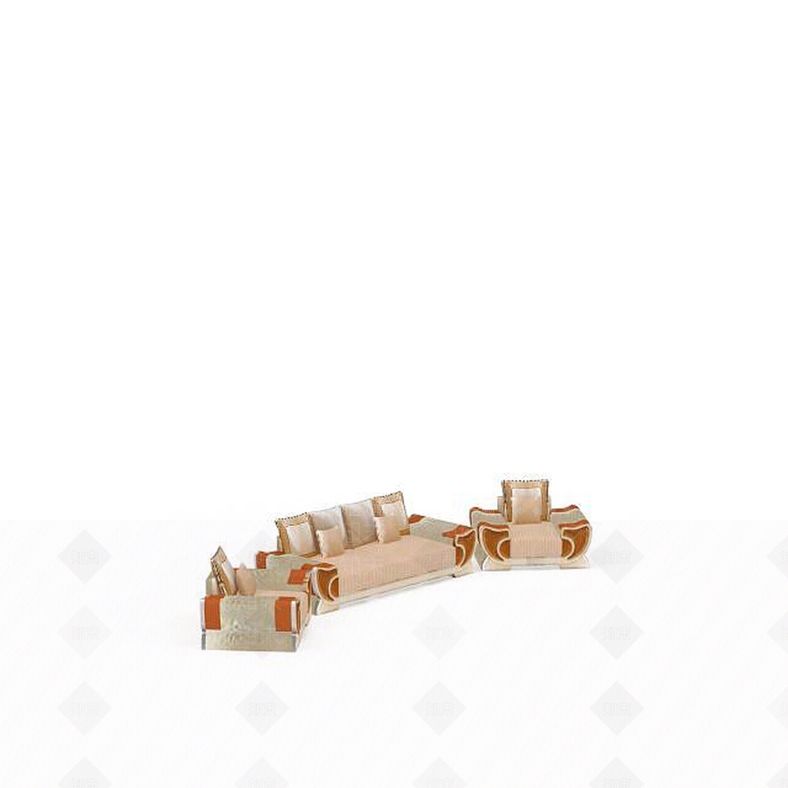 现代双人沙发3D模型下载【ID:1195053860】